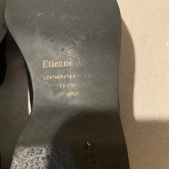 Etienne Aigner Black/Gray  Leather Loafers sz 8.5 M - Picture 6 of 6